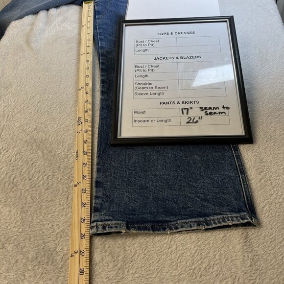 Express Womens Jeans Conscious Edit 90s Ankle Boot Mid Rise Size 12R Denim Y2K - Picture 6 of 6